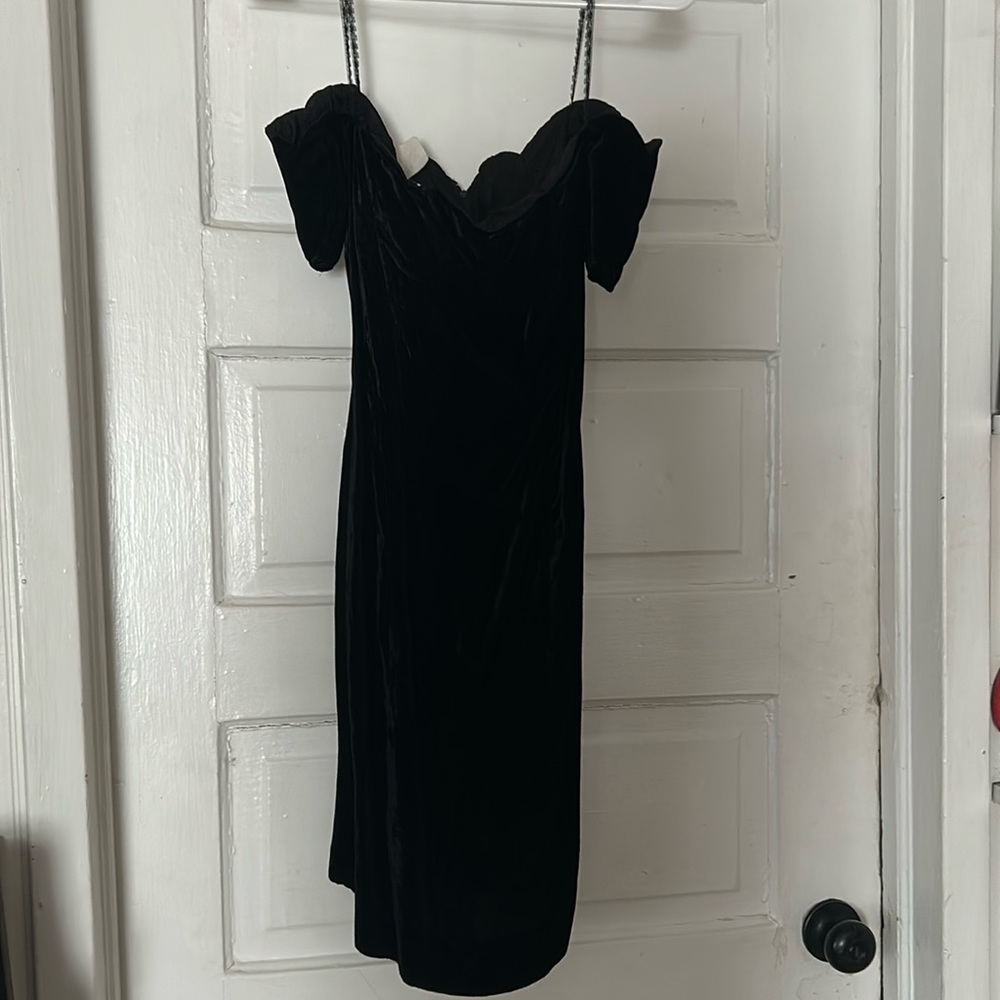 Vintage black velvet cocktail dress